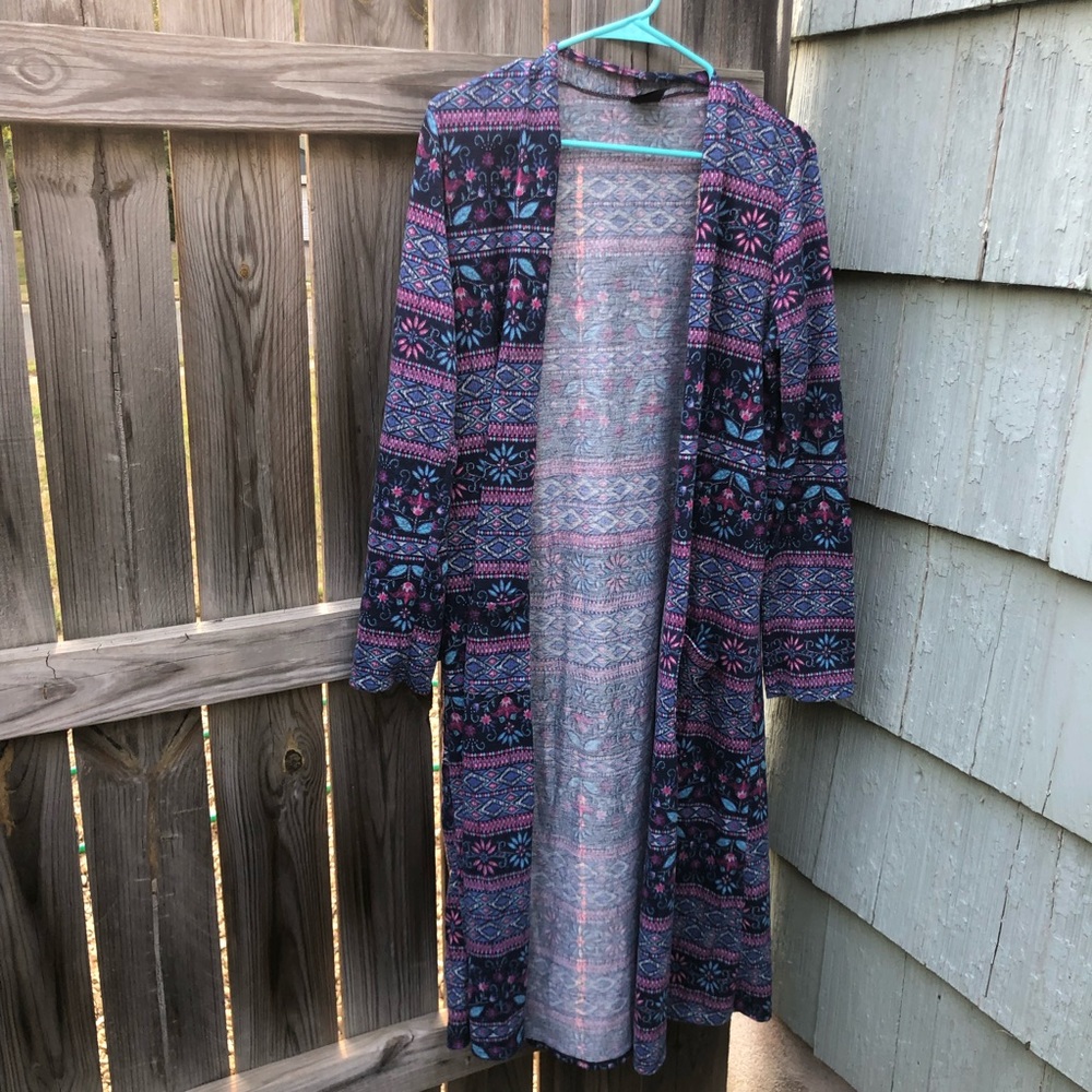 Agnes and Dora Blue and Pink Patterned  Duster